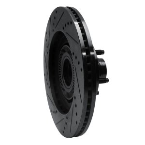 Ford Explorer Sport Brake Rotor (1) - Front Right - R1 Concepts - Drilled & Slotted - Black - `01-`05